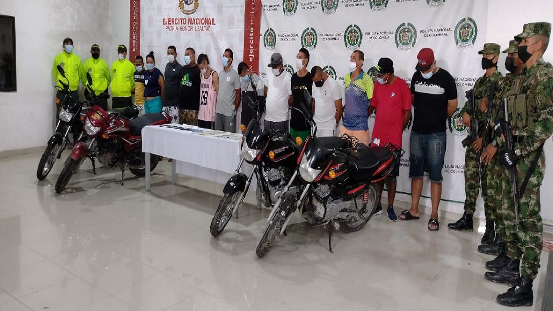 Capturan en Montería a 13 presuntos integrantes de una red delincuencial