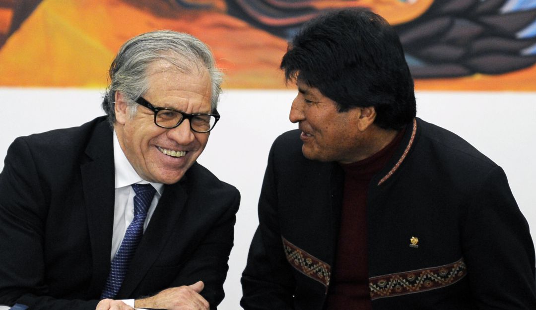 Reunión entre Luis Almagro y Evo Morales en 2019. Reunión entre Luis Almagro y Evo Morales en 2019.