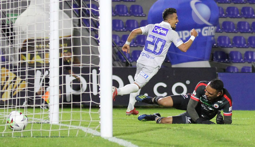 Fernando Uribe celebrando su primer gol ante Pasto con Millonarios 2021 Fernando Uribe celebrando su primer gol ante Pasto con Millonarios 2021
