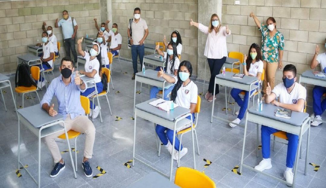Uno de los colegios que retorna a clases presenciales en Barranquilla. Uno de los colegios que retorna a clases presenciales en Barranquilla.
