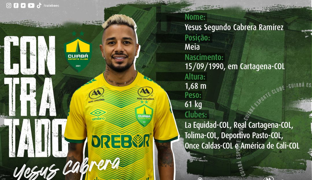 Yesus Cabrera con la imagen de presentación en su nuevo equipo. Yesus Cabrera con la imagen de presentación en su nuevo equipo.