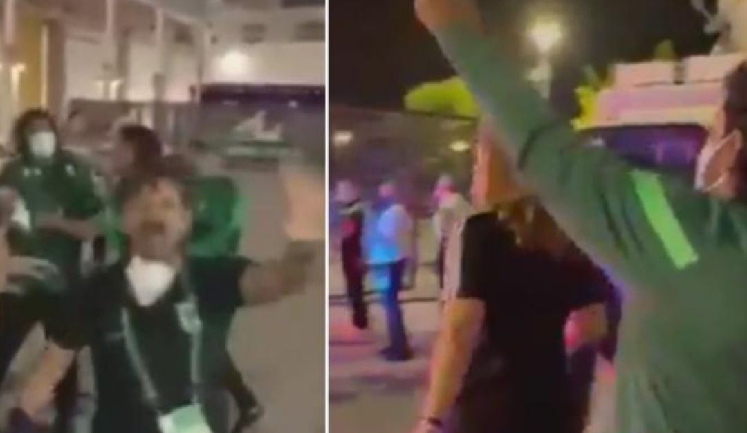 René Higuita frente a hinchas de Millonarios. René Higuita frente a hinchas de Millonarios.
