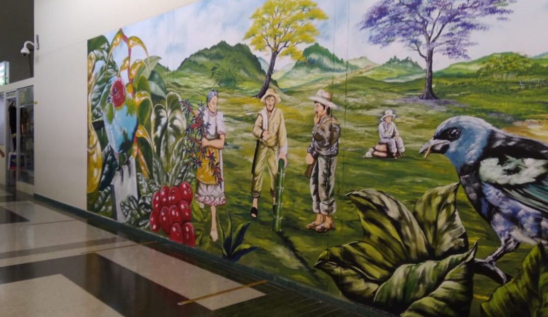 Mural en el Aeropuerto el Edén de Armenia Mural en el Aeropuerto el Edén de Armenia