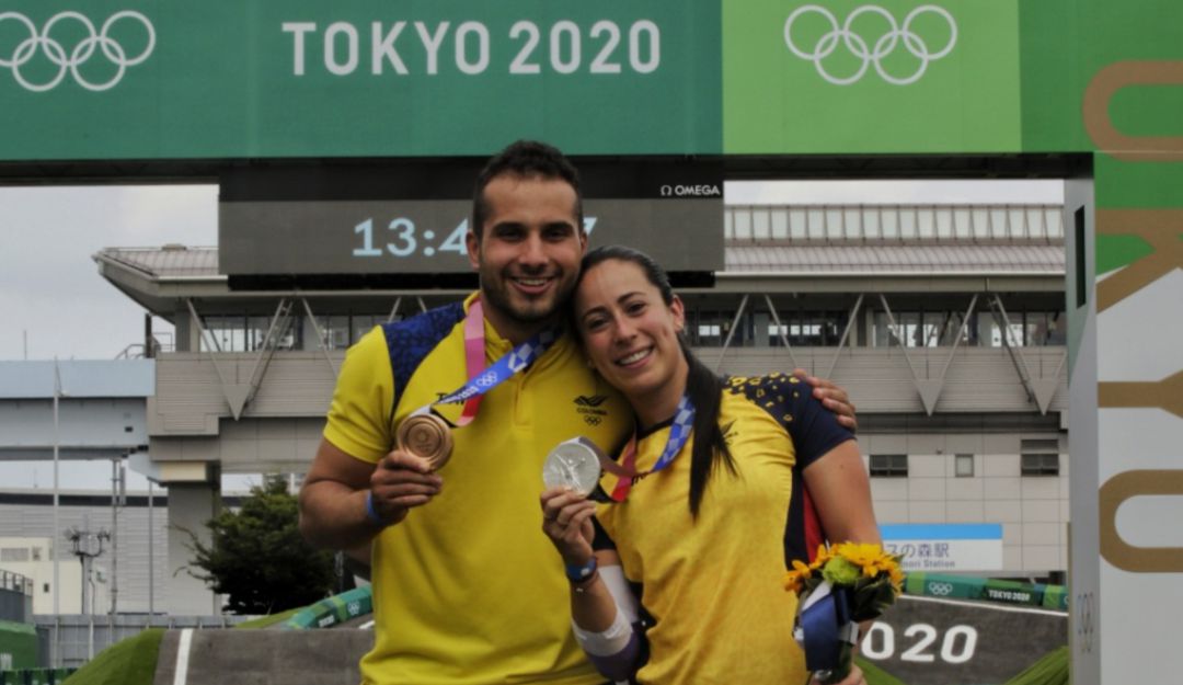 Carlos Ramírez y Mariana Pajón, medallistas en Tokio 2020 Carlos Ramírez y Mariana Pajón, medallistas en Tokio 2020