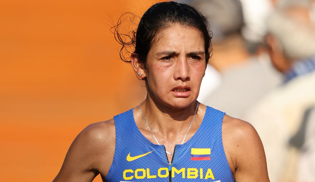Angie Orjuela durante su participación en la maratón de Tokio 2020. Angie Orjuela durante su participación en la maratón de Tokio 2020.