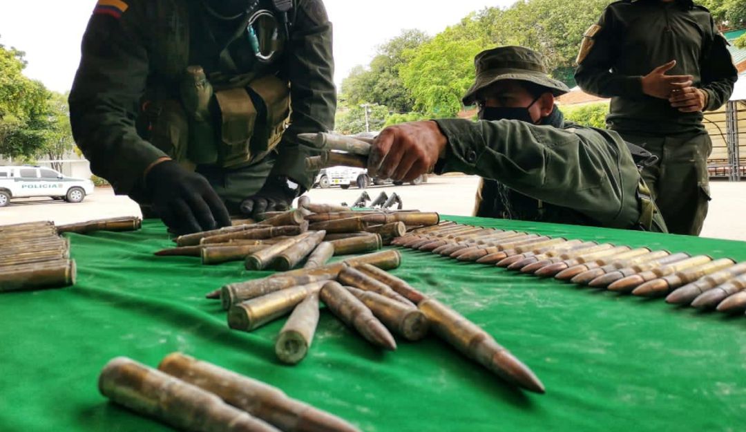 El material de guerra estaba enterrada en zona rural de Zulia. El material de guerra estaba enterrada en zona rural de Zulia.