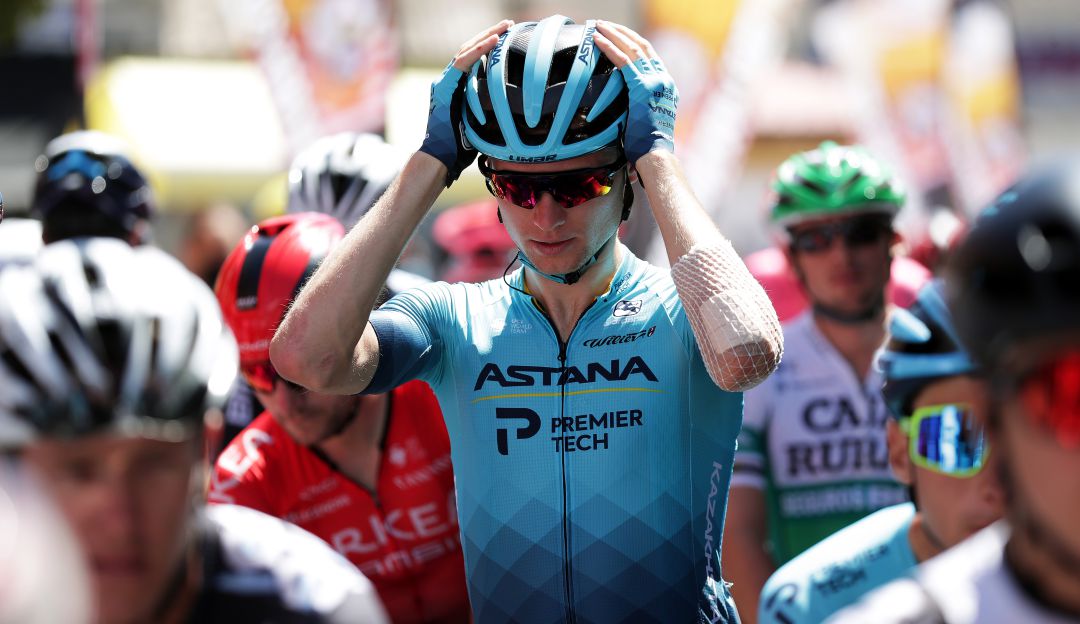 Aleksandr Vlasov durante su participacion en la Vuelta a Burgos. Aleksandr Vlasov durante su participacion en la Vuelta a Burgos.