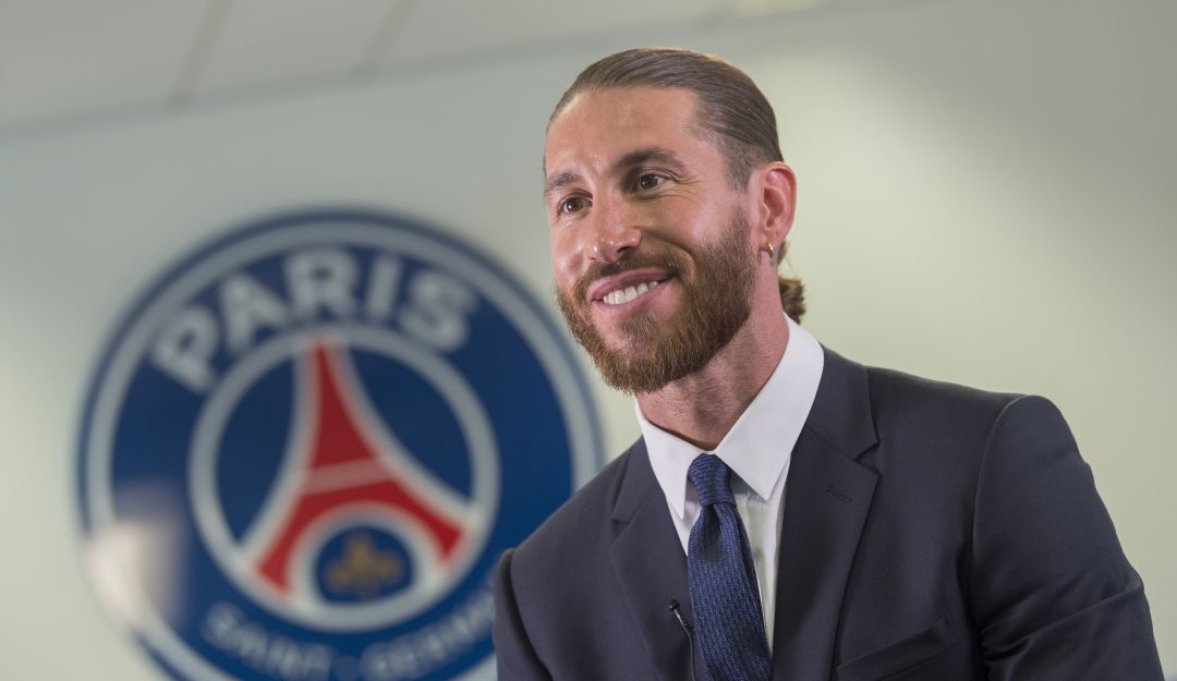 Sergio Ramos en su presentación con el PSG Sergio Ramos en su presentación con el PSG