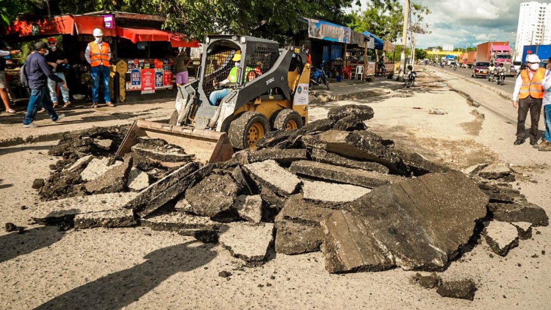 Comenzó rehabilitación de tramo de la Santander y contraflujo Nuevo Bosque