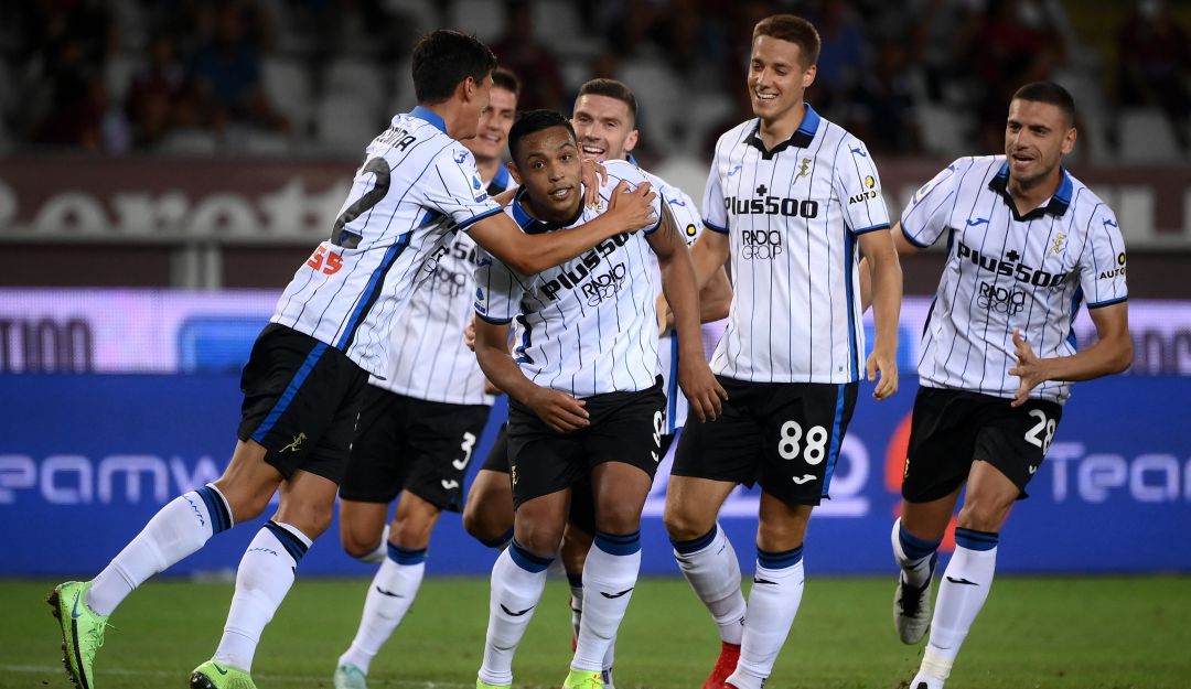 Luis Muriel tras anotar el primer gol de la temporada 2021-2022 con el Atalanta Luis Muriel tras anotar el primer gol de la temporada 2021-2022 con el Atalanta