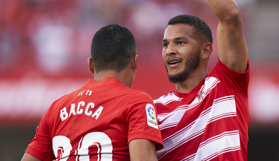 Carlos Bacca y Luis Javier Suárez, futbolistas colombianos del Granada Carlos Bacca y Luis Javier Suárez, futbolistas colombianos del Granada