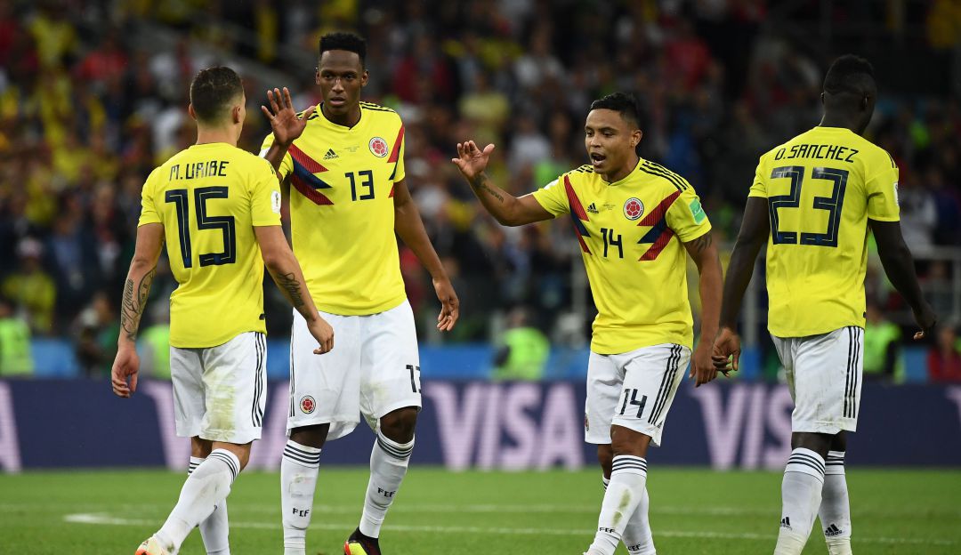 Matheus Uribe, Yerry Mina, Luis Fernando Muriel y Dávinson Sánchez con la Selección Colombia en Mundial de Rusia 2018 Matheus Uribe, Yerry Mina, Luis Fernando Muriel y Dávinson Sánchez con la Selección Colombia en Mundial de Rusia 2018