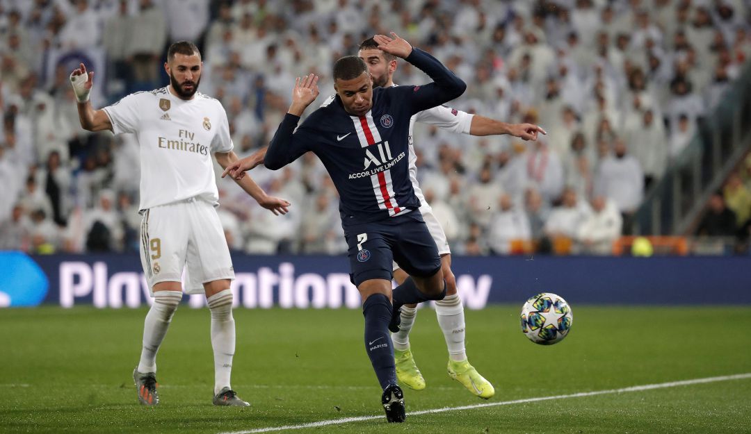 Kylian Mbappé ante el Real Madrid en 2019 Kylian Mbappé ante el Real Madrid en 2019
