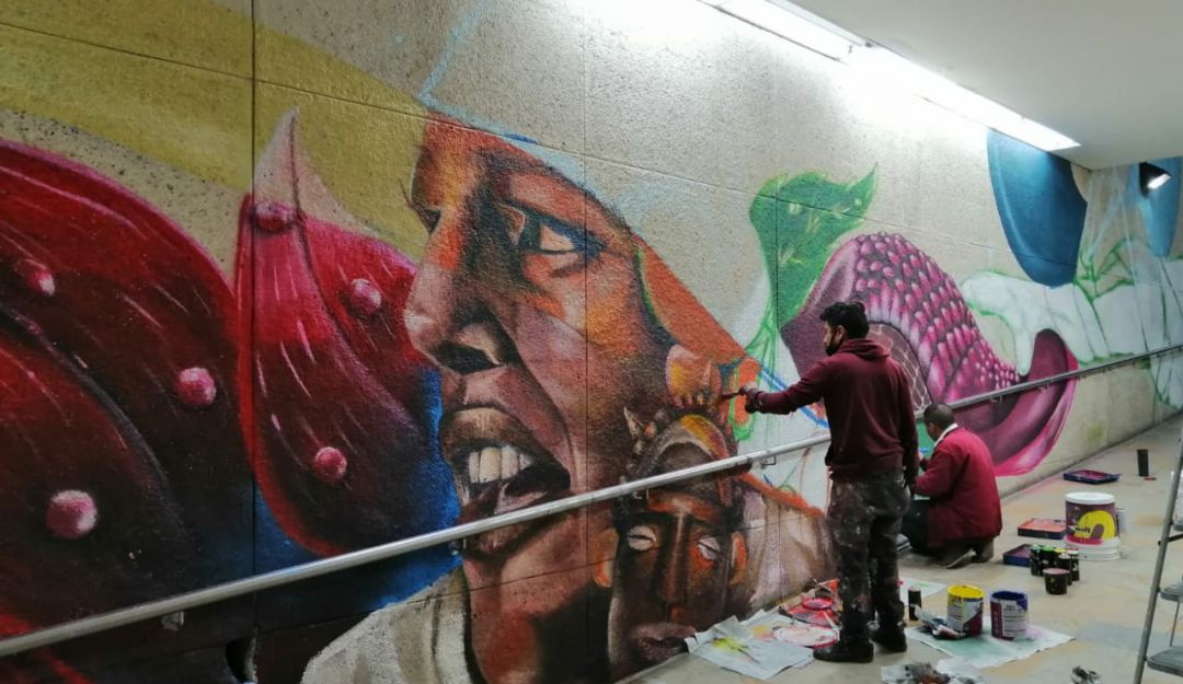 Mural en el portal Suba Mural en el portal Suba