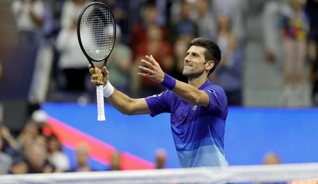 Djokovic festeja la clasificación a la tercera ronda del US Open. Djokovic festeja la clasificación a la tercera ronda del US Open.