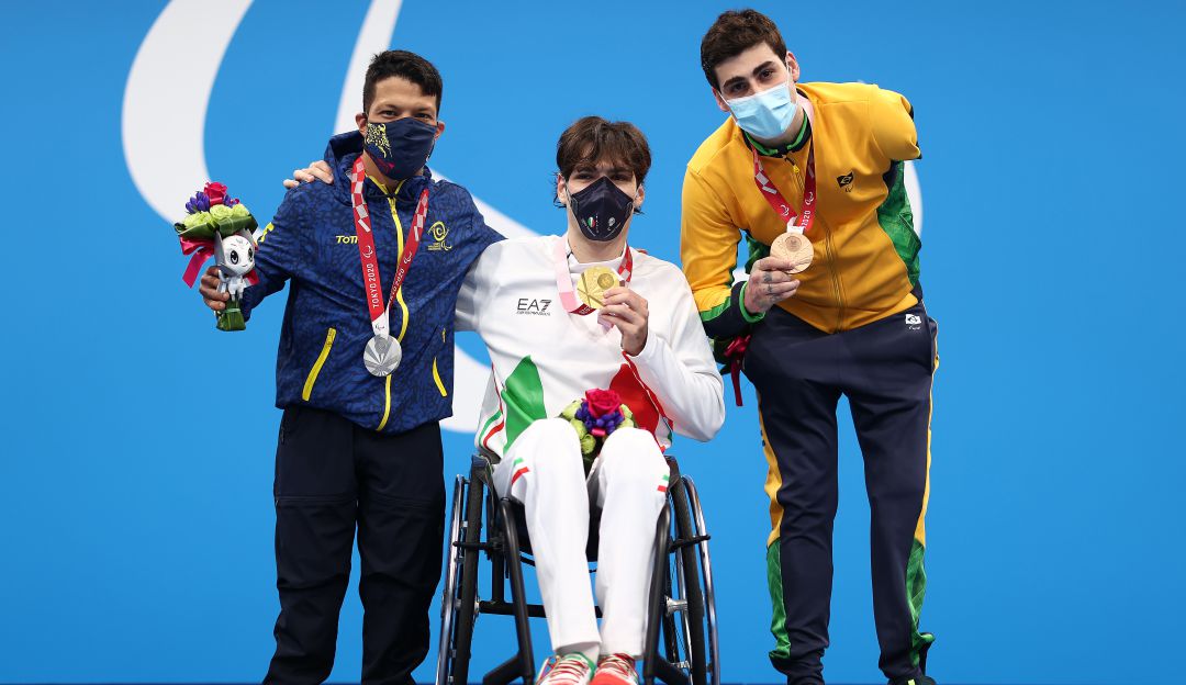 Nelson Crispín, Antonio Fantin y Talisson Henrique Glock en los Juegos Paralímpicos de Tokio Nelson Crispín, Antonio Fantin y Talisson Henrique Glock en los Juegos Paralímpicos de Tokio