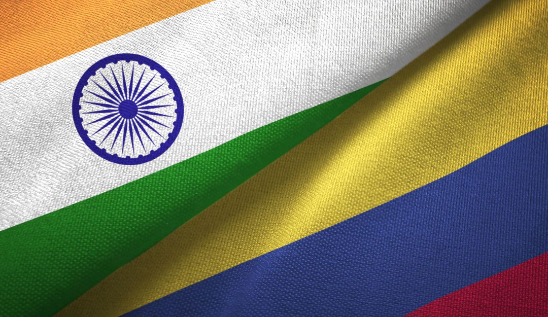 Banderas de la India y Colombia Banderas de la India y Colombia