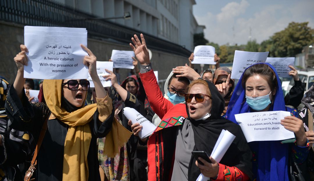 Protesta de mujeres en Afganistán Protesta de mujeres en Afganistán