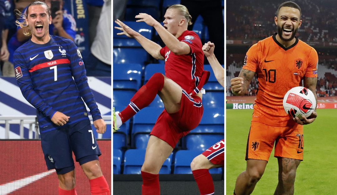 Griezmann, Haaland y Memphis Griezmann, Haaland y Memphis