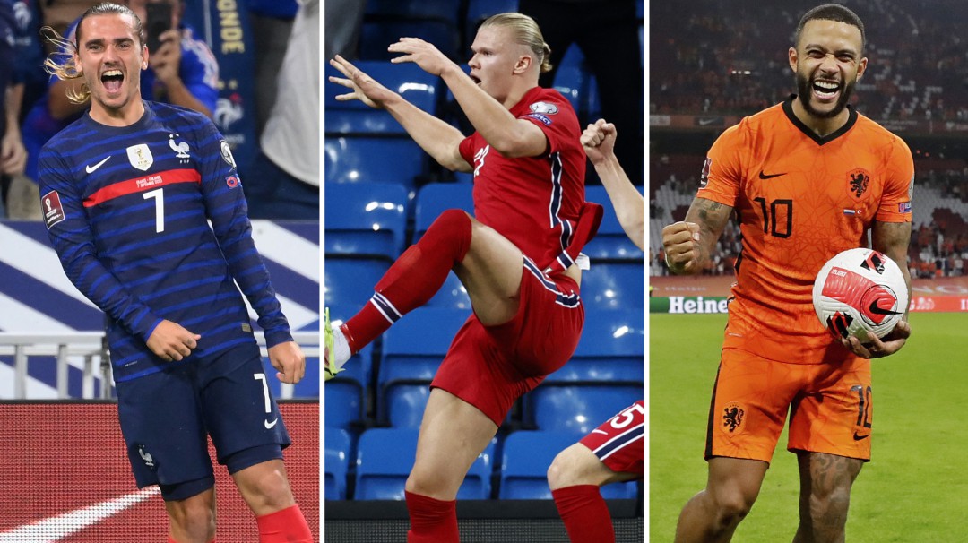 Haaland, Griezmann y Memphis las figuras en la Eliminatoria UEFA