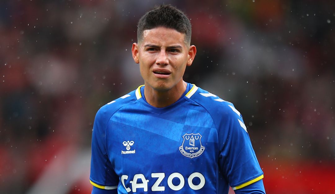 James Rodríguez disputó su último partido con el Everton, hasta la fecha, en un amistoso ante el Manchester United. James Rodríguez disputó su último partido con el Everton, hasta la fecha, en un amistoso ante el Manchester United.