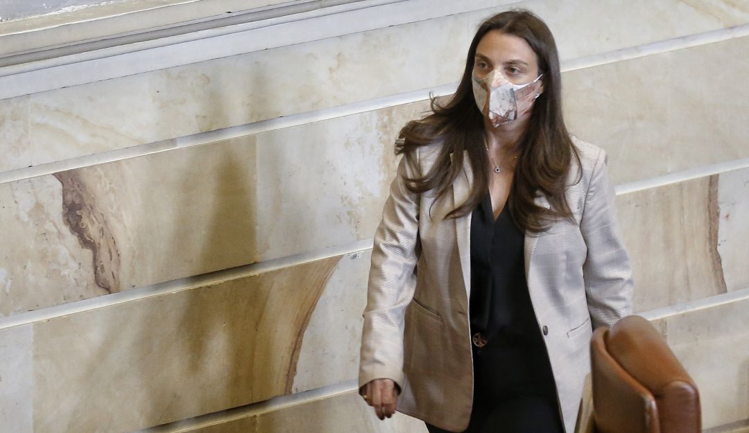Ministra de las TIC, Karen Abudinen, en debate de moción de censura en la Cámara de Representantes. Ministra de las TIC, Karen Abudinen, en debate de moción de censura en la Cámara de Representantes.