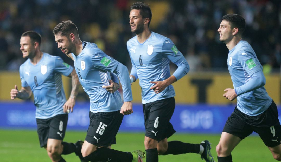 Federico Valverde festeja su gol ante Bolivia. Federico Valverde festeja su gol ante Bolivia.