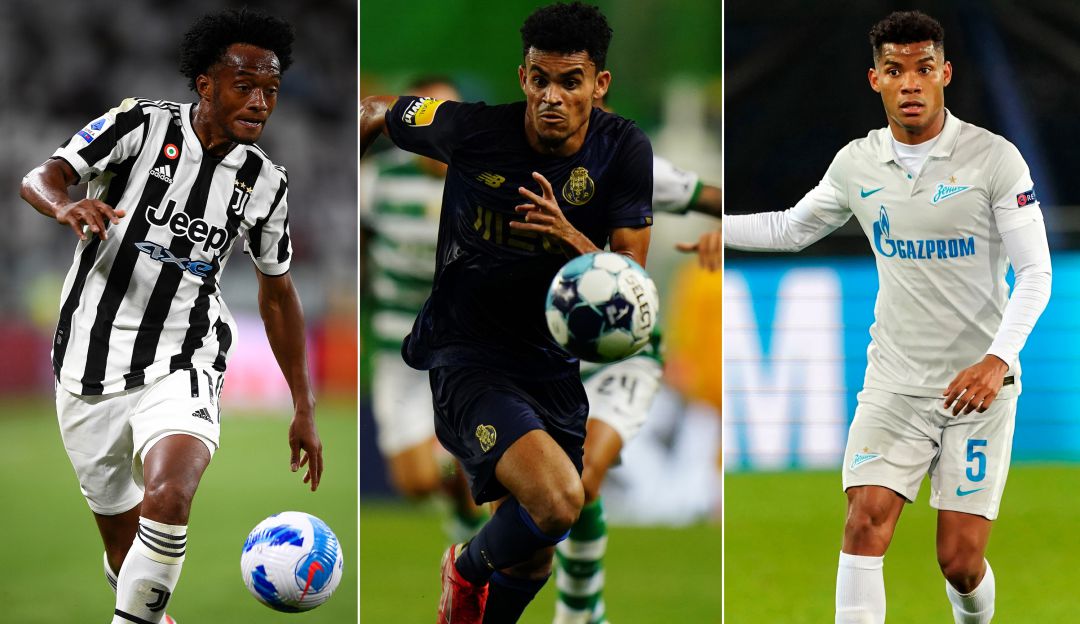 Juan Guillermo Cuadrado (Juventus), Luis Díaz (Porto) y Wilmar Barrios (Zenit) Juan Guillermo Cuadrado (Juventus), Luis Díaz (Porto) y Wilmar Barrios (Zenit)
