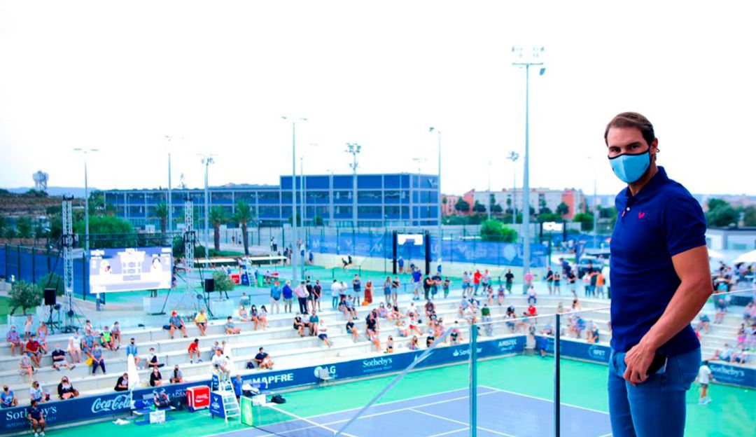 Rafael Nadal en el Challenger de su Academia en 2021 Rafael Nadal en el Challenger de su Academia en 2021
