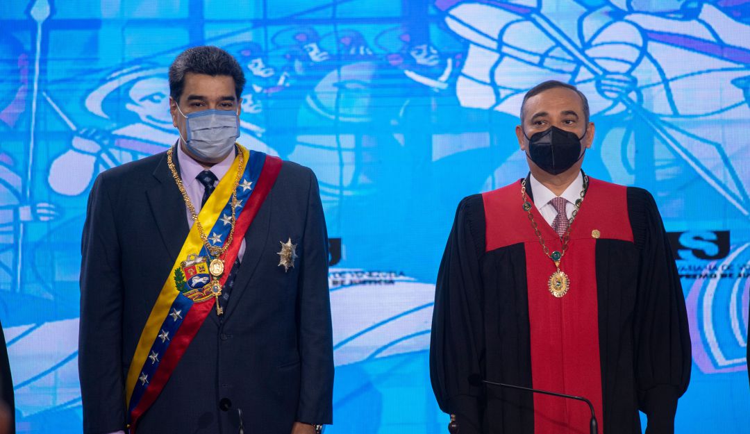 Nicolás Maduro y el presidente del TSJ, Maikel Moreno Nicolás Maduro y el presidente del TSJ, Maikel Moreno