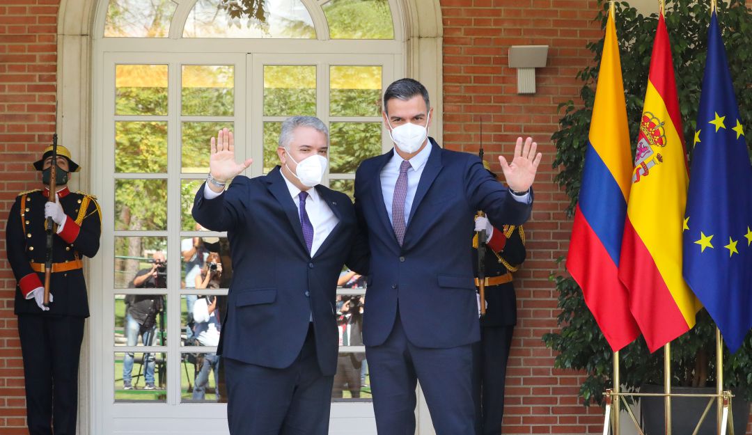 El presidente Iván Duque y el presidente del Gobierno español, Pedro Sánchez El presidente Iván Duque y el presidente del Gobierno español, Pedro Sánchez
