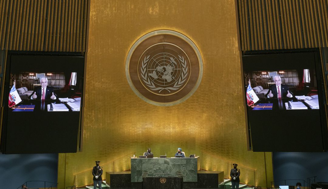 Presentación del discurso del presidente chileno Sebastián Piñera ante la Asamblea General de Naciones Unidas. Presentación del discurso del presidente chileno Sebastián Piñera ante la Asamblea General de Naciones Unidas.