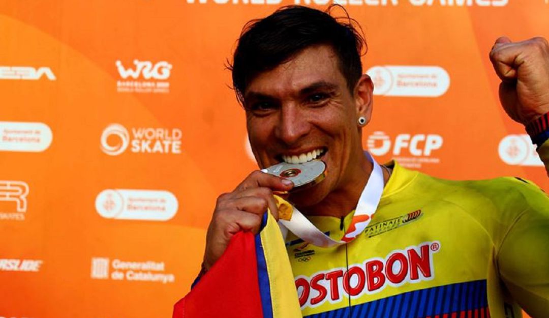 Diego Posada, patinador colombiano y campeón mundial en 2019. Diego Posada, patinador colombiano y campeón mundial en 2019.