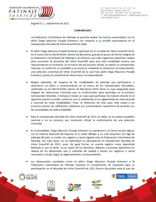 Comunicado de la FCP. Comunicado de la FCP.