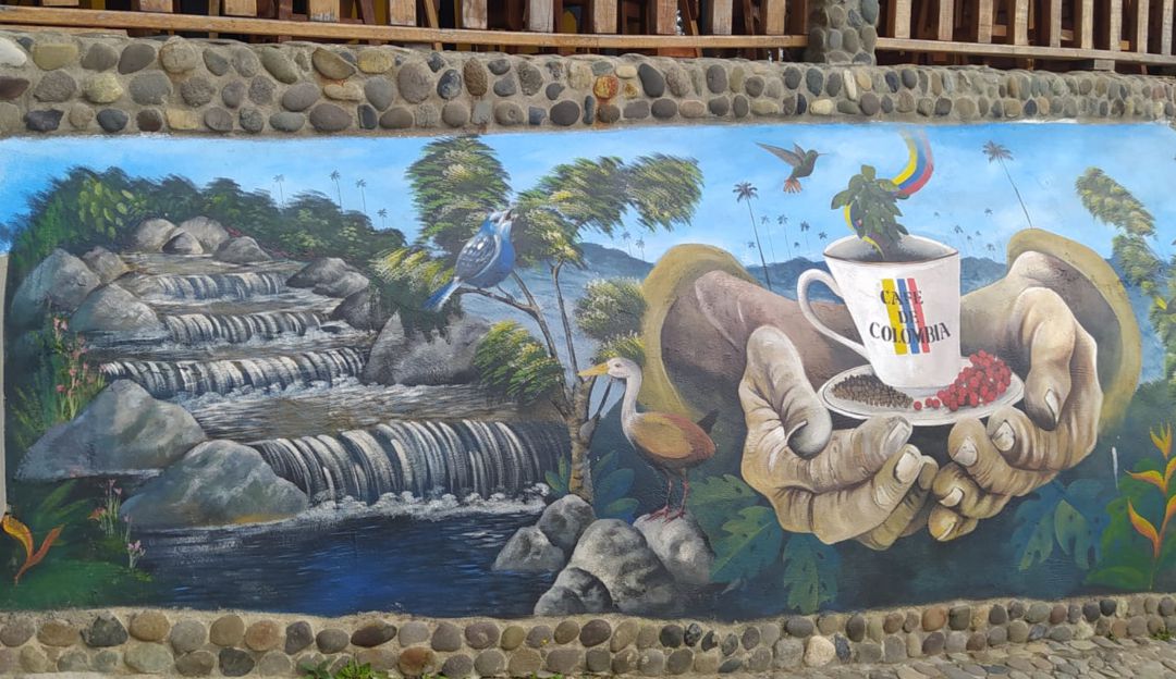 Mural en el municipio de Salento Mural en el municipio de Salento