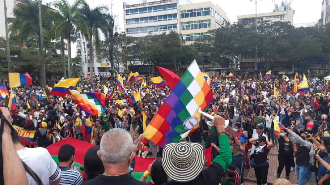 Dos puntos de concentración en Armenia en jornada nacional de movilización