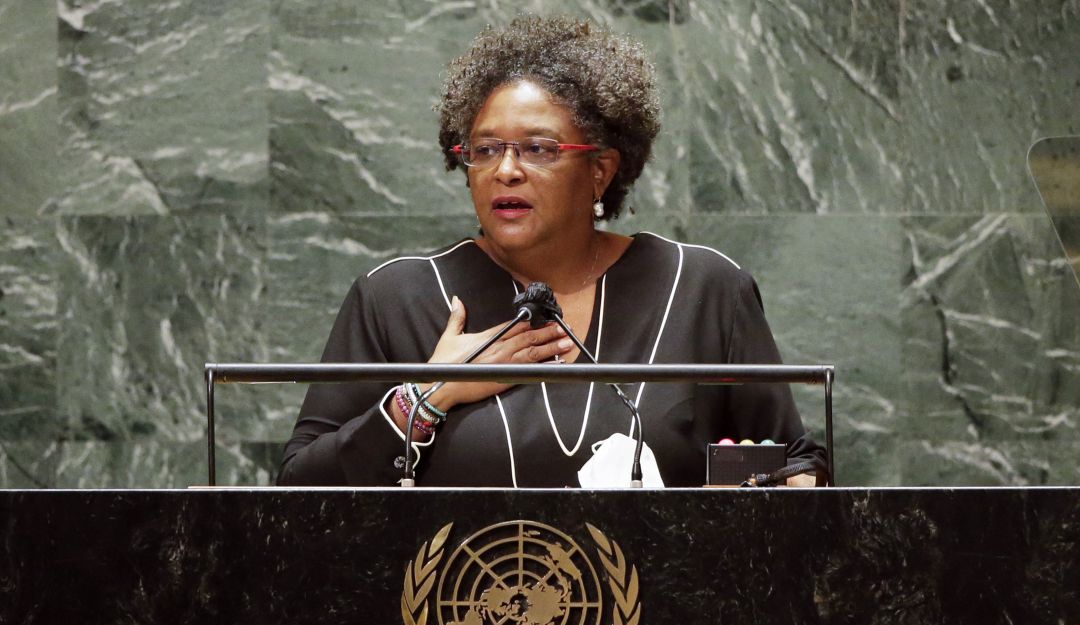 Mia Mottley, primera ministra de Barbados. Mia Mottley, primera ministra de Barbados.