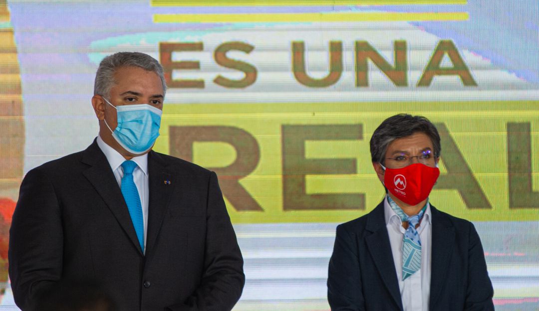 El presidente Iván Duque y la alcaldesa de Bogotá, Claudia Lopez El presidente Iván Duque y la alcaldesa de Bogotá, Claudia Lopez