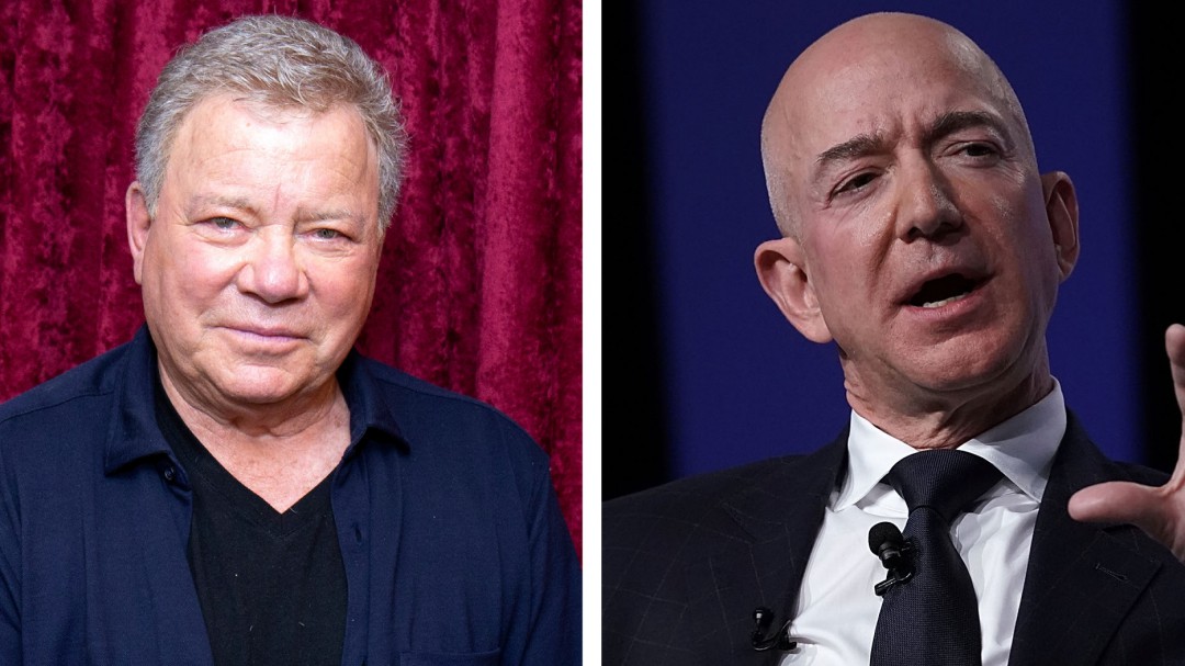 El capitán Kirk de 'Star Trek' viajará al espacio en la nave de Jeff Bezos