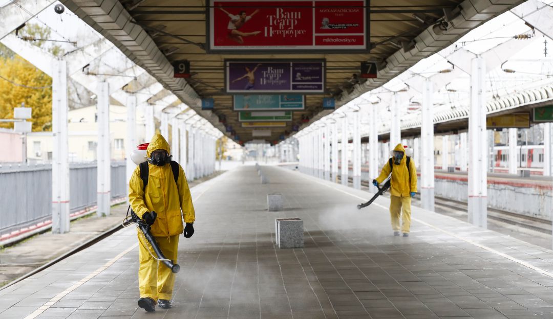 Desinfección del Metro de Moscú Desinfección del Metro de Moscú