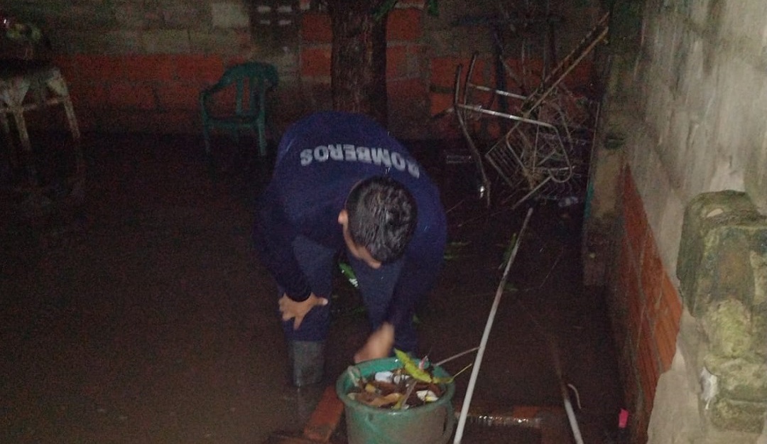Lluvias en Sabanagrande. Cortesía: Bomberos Lluvias en Sabanagrande. Cortesía: Bomberos