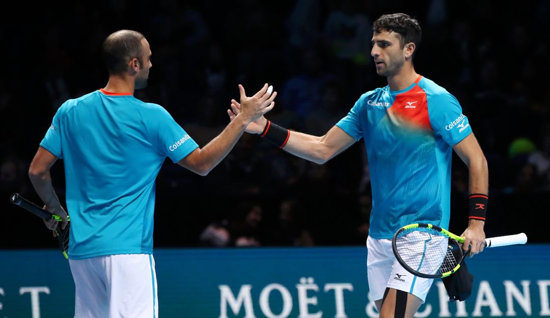 Juan Sebastián Cabal y Robert Farah durante su participación en el Torneo de Maestros en 2018. Juan Sebastián Cabal y Robert Farah durante su participación en el Torneo de Maestros en 2018.