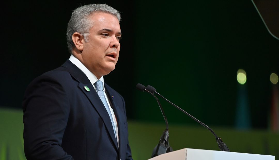 El presidente Iván Duque en la Conferencia de las Naciones Unidas sobre el Cambio Climático de 2021 El presidente Iván Duque en la Conferencia de las Naciones Unidas sobre el Cambio Climático de 2021