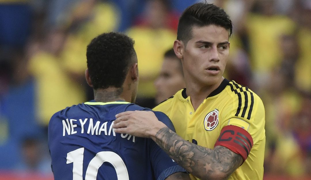 Neymar y James Rodríguez Neymar y James Rodríguez