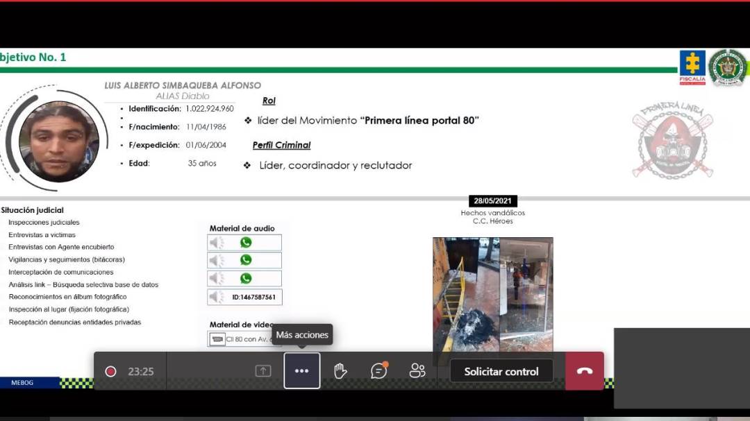 Los audios que salpican a 13 integrantes de ‘La Primera Línea’ con terrorismo