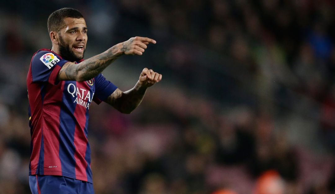 Dani Alves jugando para el Barcelona. Dani Alves jugando para el Barcelona.