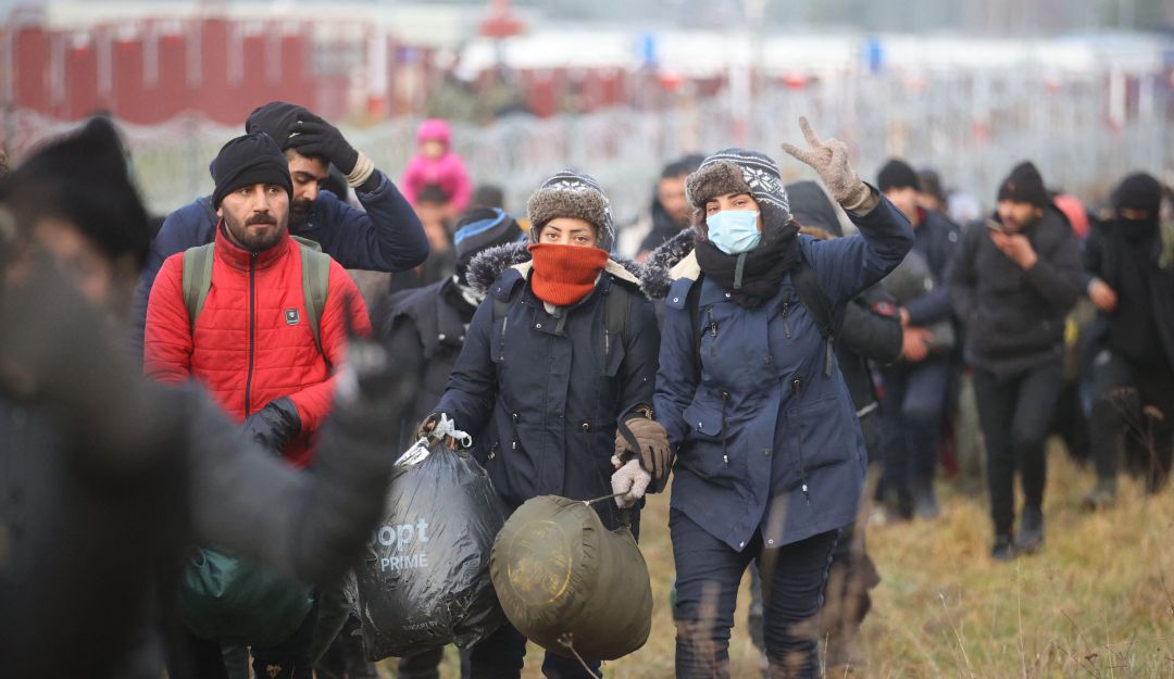 Migrantes en la frontera con Polonia Migrantes en la frontera con Polonia