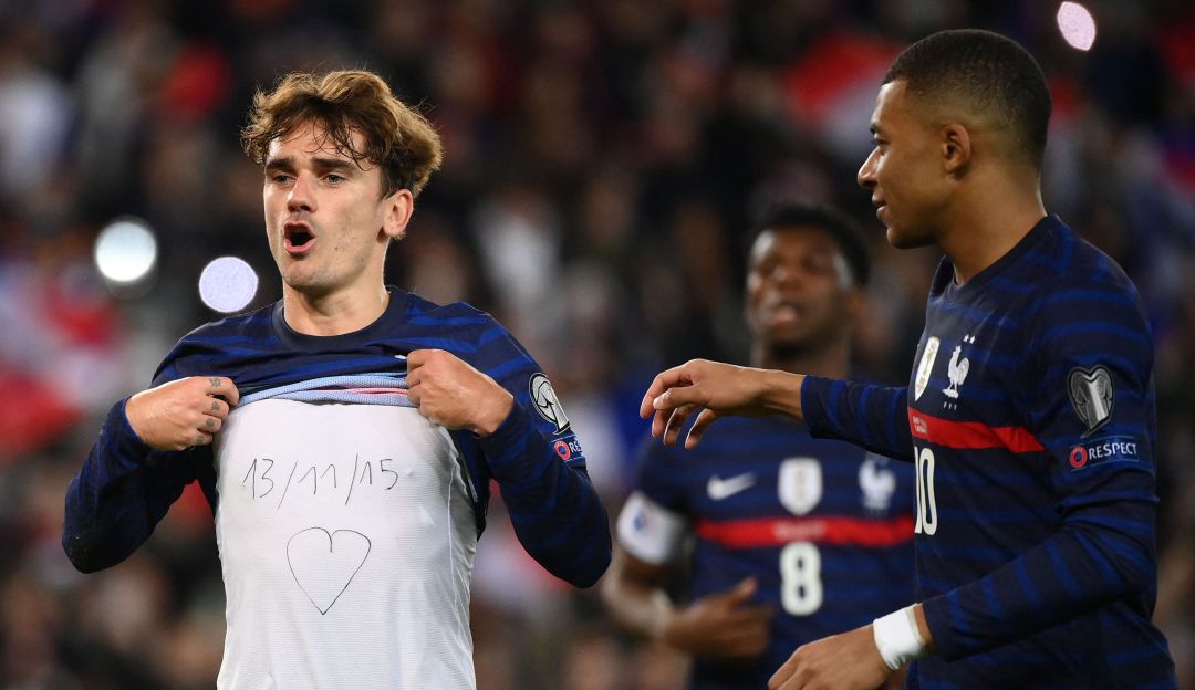 Antoine Griezmann celebrando su gol ante Kazajistán Antoine Griezmann celebrando su gol ante Kazajistán