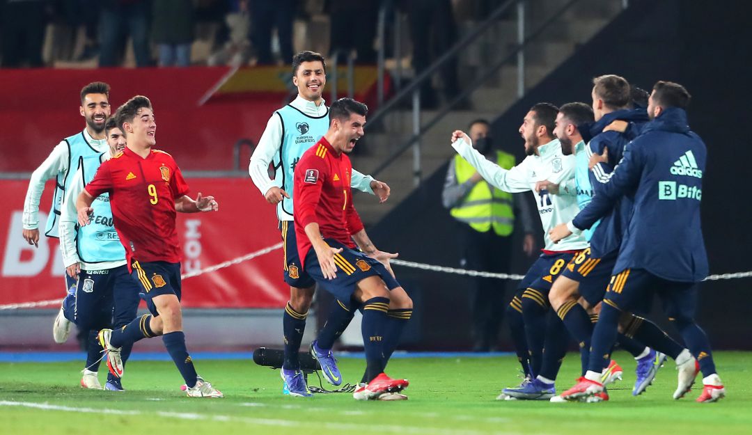 Celebración de Morata que le dio la clasificación a España al Mundial. Celebración de Morata que le dio la clasificación a España al Mundial.