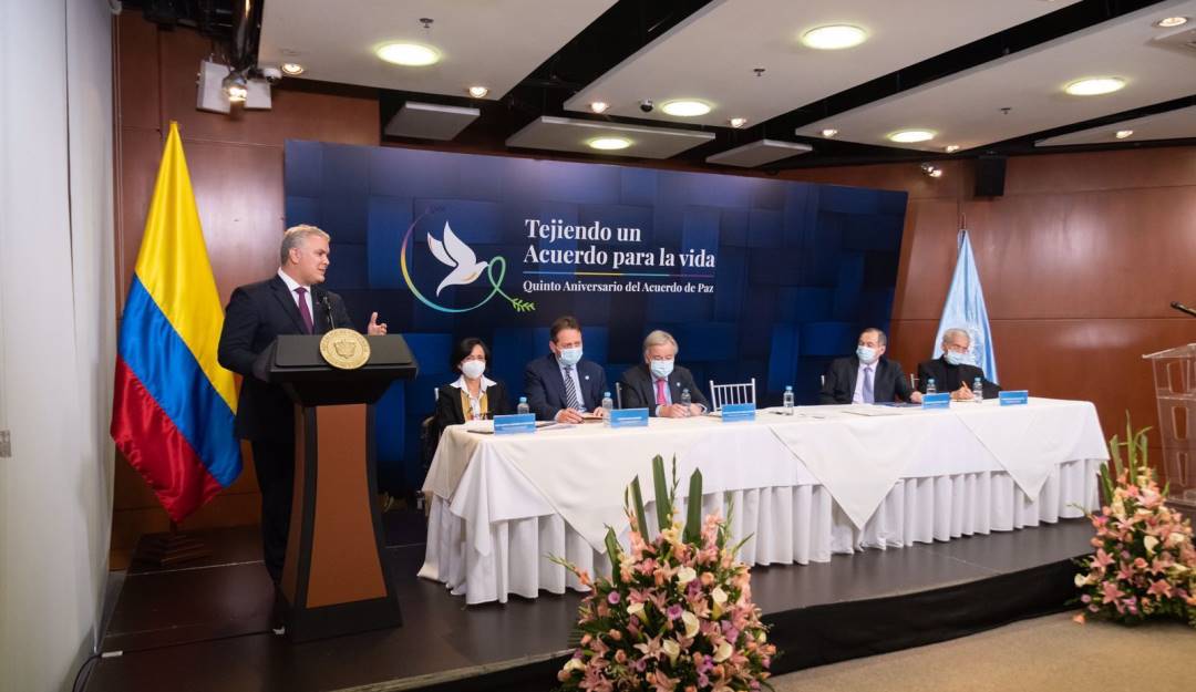 Presidente Iván Duque en la conmemoración de los cinco años del Acuerdo de Paz. Presidente Iván Duque en la conmemoración de los cinco años del Acuerdo de Paz.